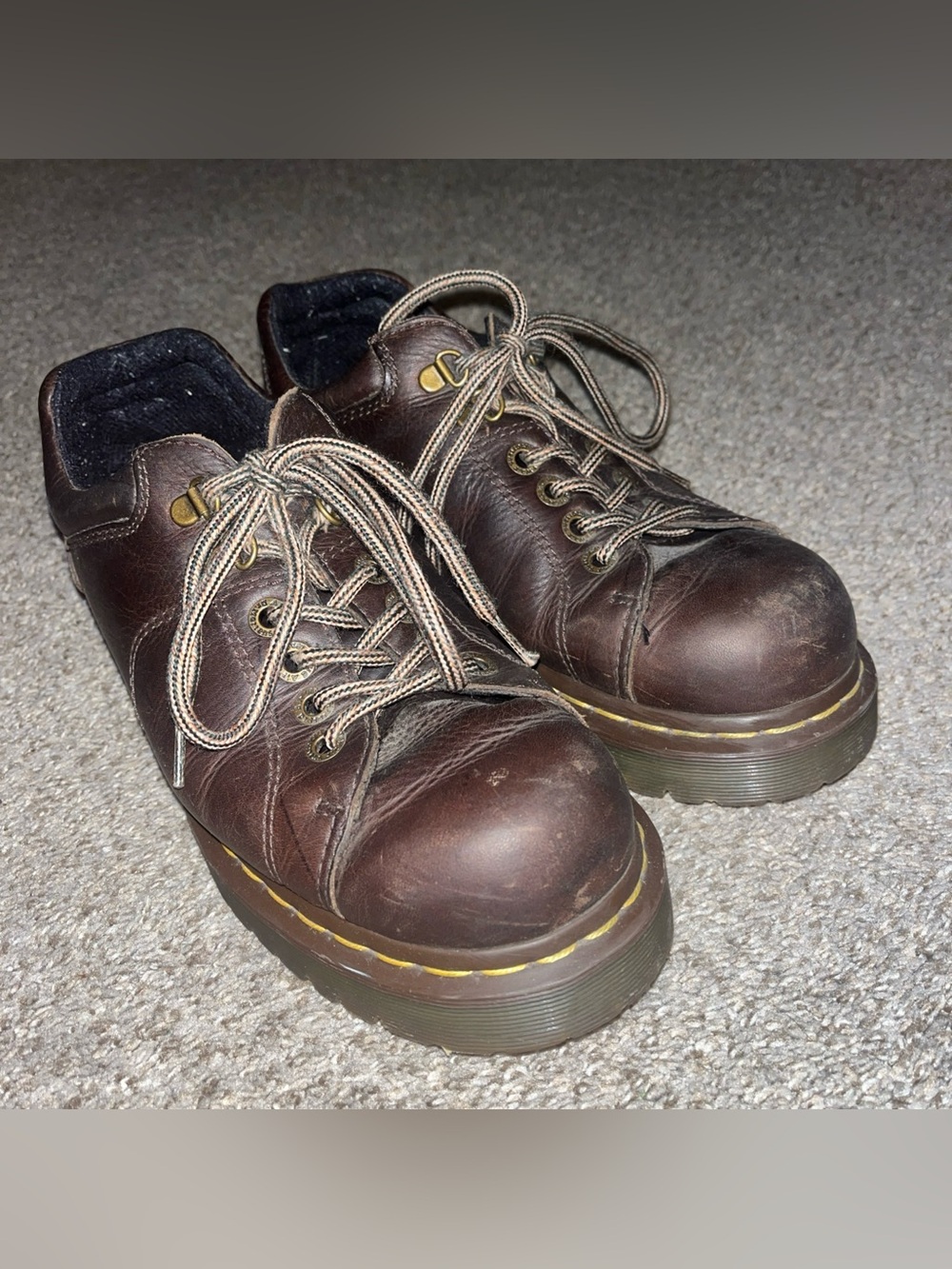 Dr. Martens 8312 Chunky Oxford Low Shoes Brown Mens Sz 10 Vintage Brown Platform